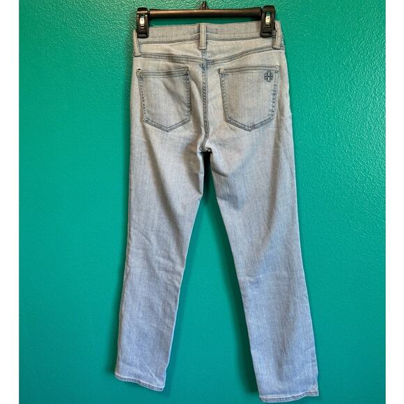 Tory Burch Slim Straight Light Blue Denim Jeans Women's 24 - Picture 9 of 10